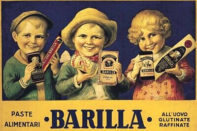 Poster Manifesto Locandina Pubblicitaria d'Epoca Stampa Vintage Pasta Barilla