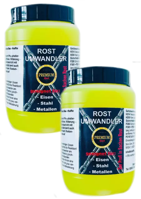 2x500ml Rostumwandler Profi Gel ROSTLÖSER Entroster Rostentferner