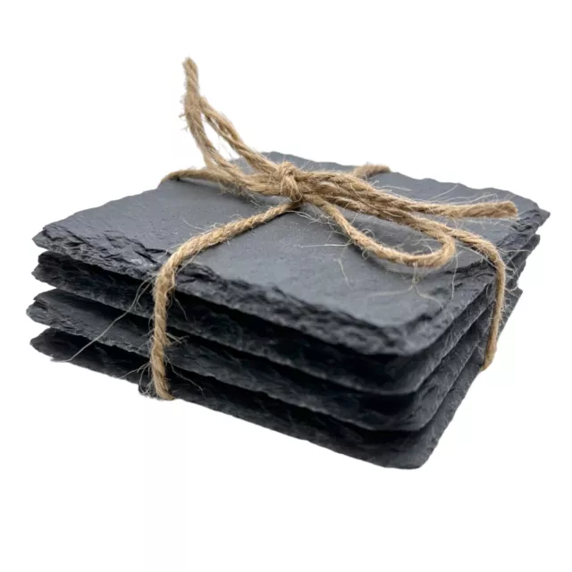 10 x 10cm Square Natural Slate Coaster Drinks Mat for Engraver Wholesale Blanks