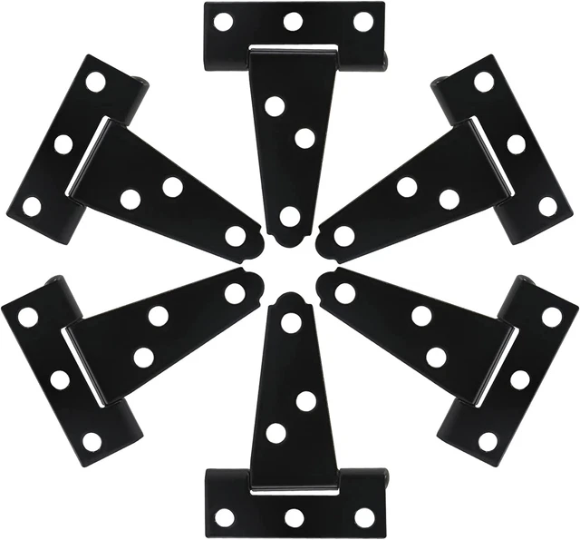 Piutouyar 6Pcs T Strap Hinges 2 Inch, Tee Hinge Heavy Duty T Hinge Barn Door Hin