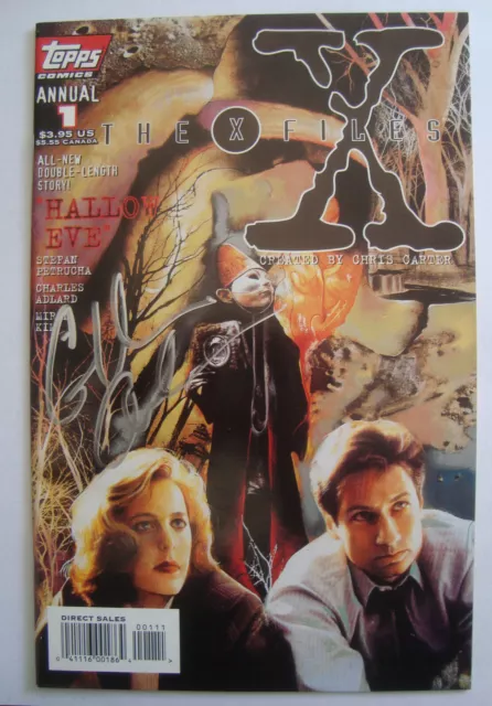 Gillian Anderson Signed The X-Files Annual #1 Topps comic book with flyer NM