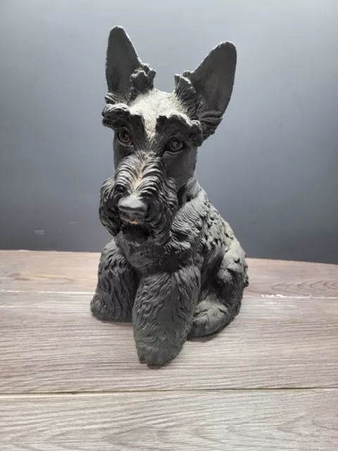 LARGE 12" TALL FIGURINE SCOTTISH TERRIER DOG Scottie Puppy Bust Statue Decor