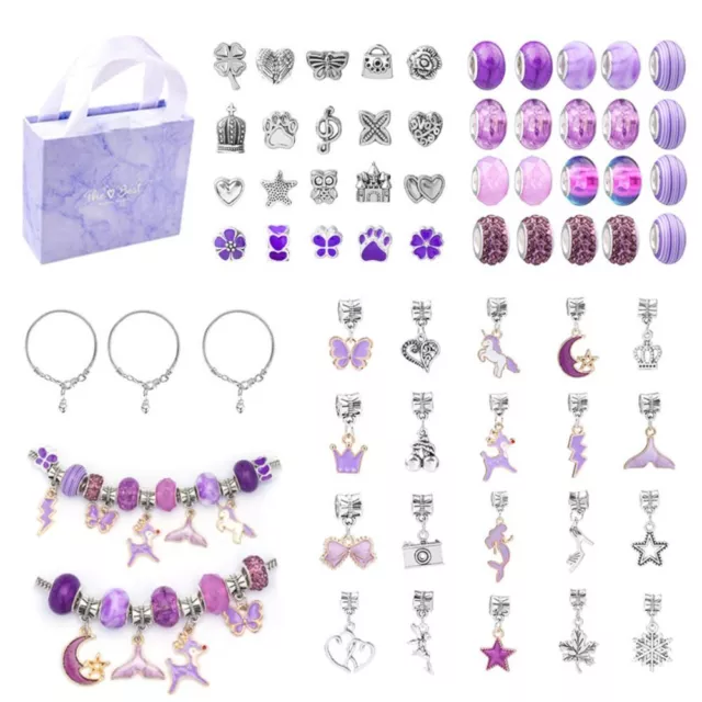 Large Hole Beads DIY Crystal Bracelet Set Jewellery Making Kit  Kids Gift