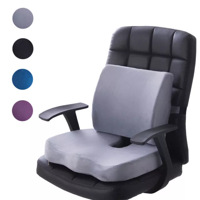 Orthopaedic Memory Foam Seat Cushion Support Back Pain Chair Pillow Car Coccyx