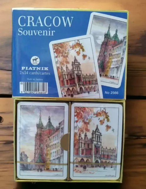 Vtg Piatnik CRACOW Sealed Playing Cards Souvenir Double Deck Made N Austria Nos