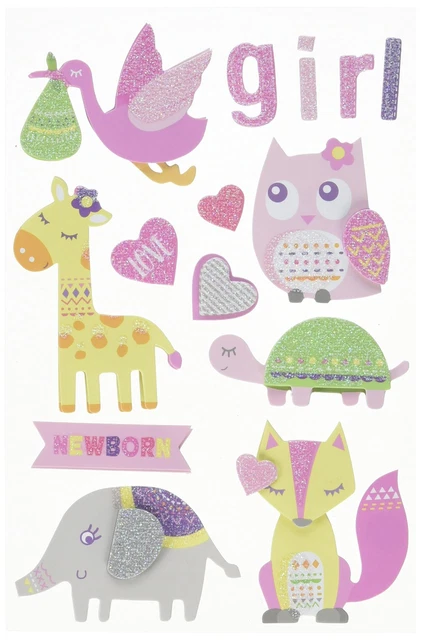 Adesivi 3D Per Bebè Celeste | 14 Pezzi Con Effetti | Rayher Per Scrapbooking E Decorazioni Fai Da Te