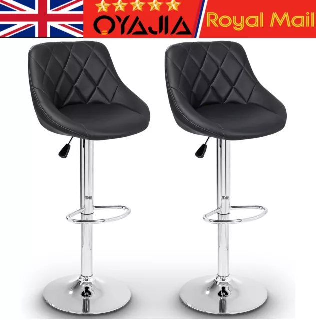 Chair Breakfast 2pcs Bar Faux Stools Chrome Bar Stool Kitchen Leather Swivel