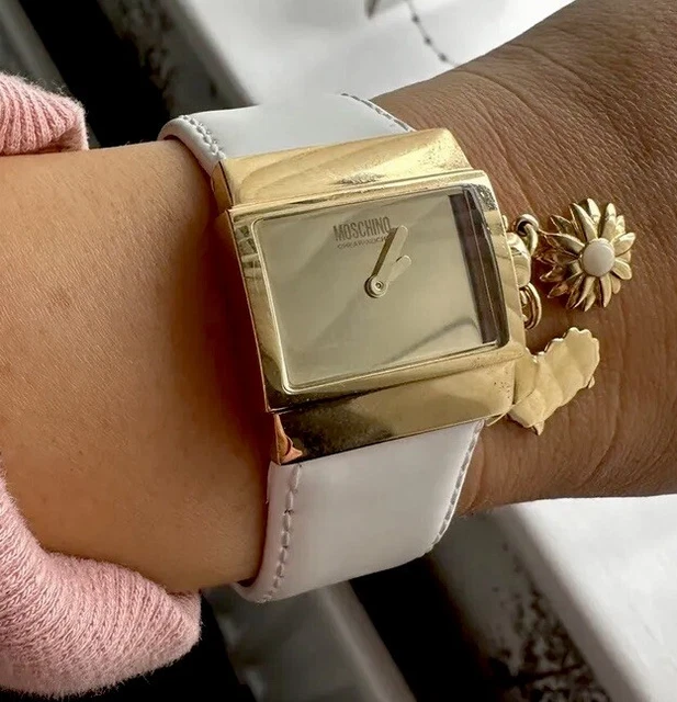 MOSCHINO CHEAP AND Chic Black Leather Ladies Watch 40.00