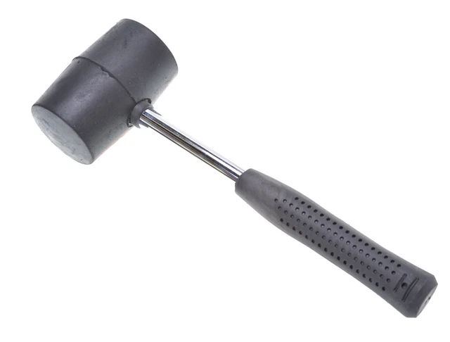 Aqbau Marteau en Caoutchouc Poignée en Métal Maillet Tuile Marteau 680g