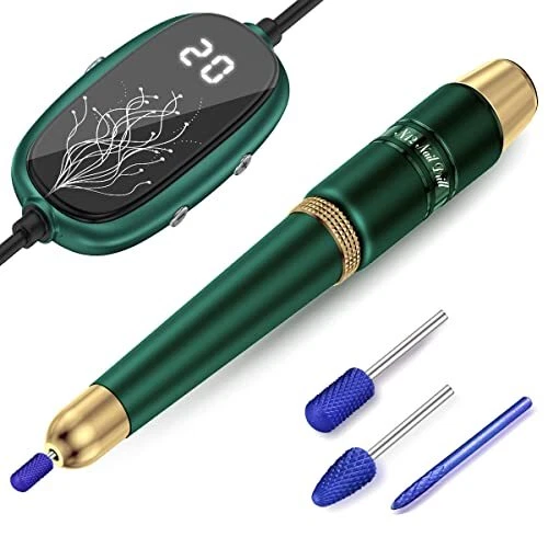 Kit de taladro de uñas eléctrico Gefaxi portátil USB Efile profesional con...