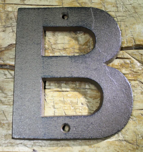 Cast Iron Industrial LETTER B Sign Rustic Brown 5" tall Alphabet