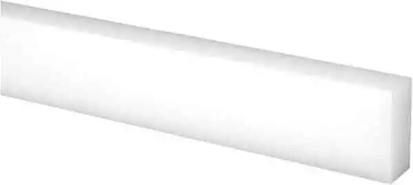 UHMW Polyethylene White Bar, 4" Wide x 3/8" High x 60" Long  (+/- 10% Tol)