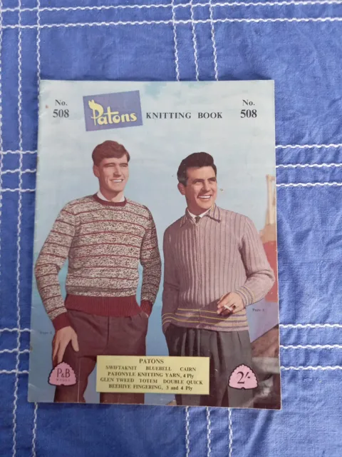 Patons knitting pattern bk 508 MENS Vintage 1950s