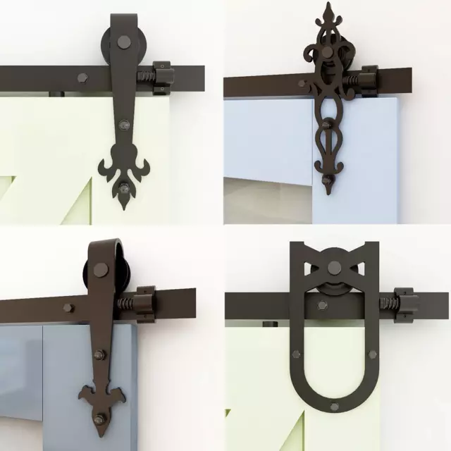 5-12FT Sliding Barn Door Hardware Kit Carbon Steel Track Kit for Single Door