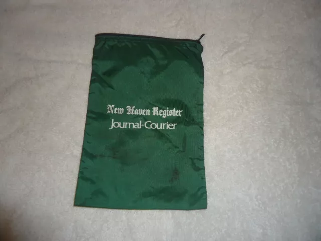 Vintage NEW HAVEN REGISTER - JOURNAL-COURIER Carrier Canvas coin-Bag Rare