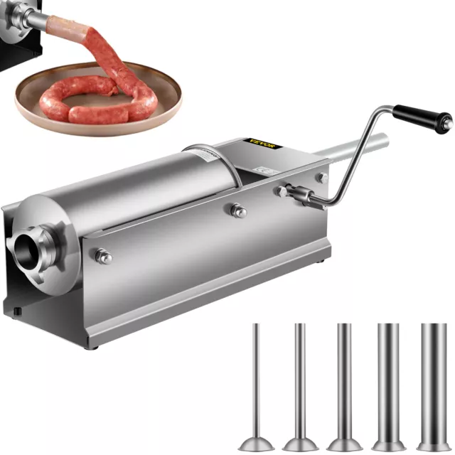 VEVOR 5L Sausage Filler Stuffer Horizontal Sausage Stuffing Machine Salami Maker