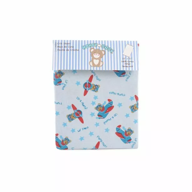 Zak & Zoey Blue Up & Away Fitted Crib Sheet