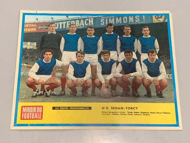 Affiche Ancienne Poster US Sedan Torcy, Miroir Du Football N°64, Mars 1965