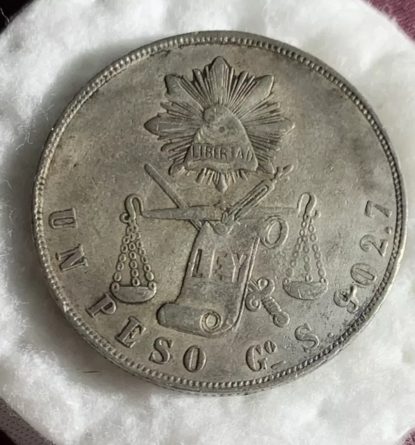 1871 Mo M Mexico City Mint One Peso