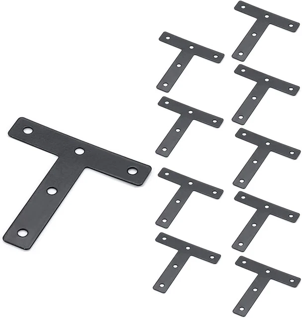 Flat T Corner Bracket,  10 Pcs 80X80 Mm Stainless Steel Right Angle Corner Brace