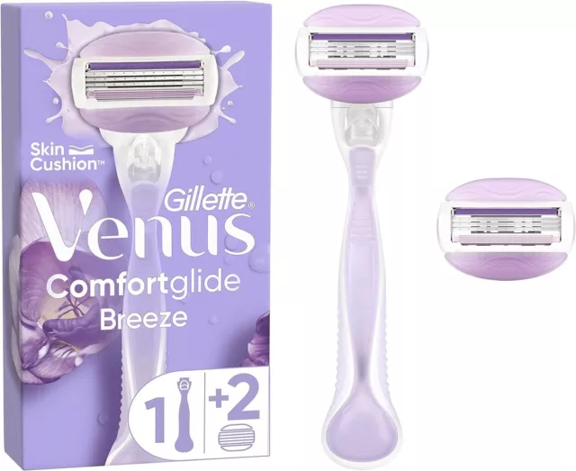 Gillette Venus ComfortGlide Breeze 3 Lames Rasoir +2 Recharges SkinCushion Femme