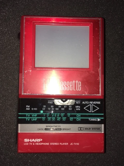 SHARP LCD TV & HEADPHONE STEREO PLAYER JC-TV10 red. Made in