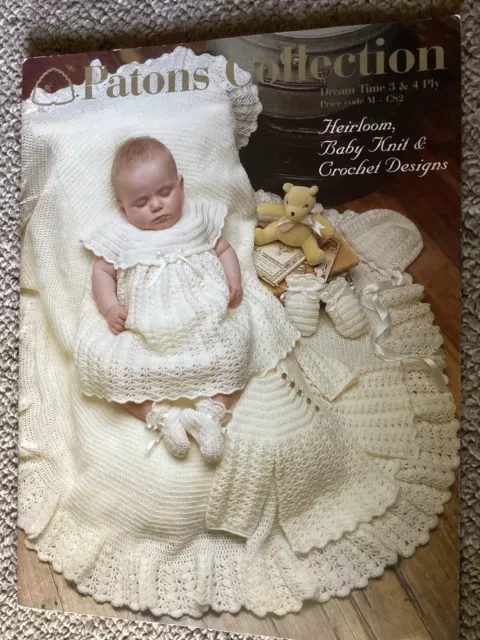 Vintage Patons Baby Knitting Pattern Book - Heirloom Baby Knit & Crochet Designs