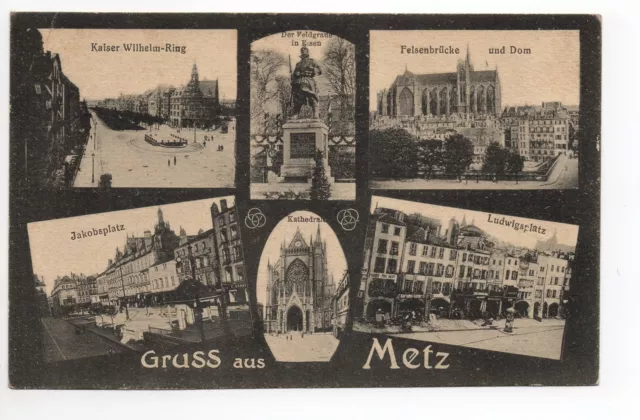 METZ Moselle CPA 57 GRUSS Aus metz souvenir de Metz card 6 views ludwigsplatz