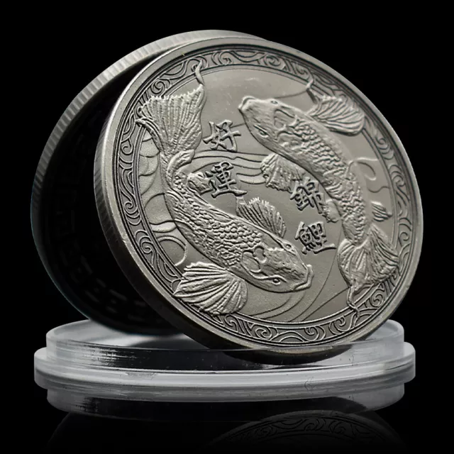 Chinese Koi Coin Good Luck Carp Medal Souvenir Bring Blessing New Year Gift