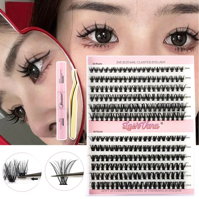 110Pcs DIY Lash Extension Kit Individual Lashes Cluster D Curl Eyelash