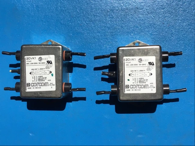 Lot of 2 Corcom 20VK1 Power Line Filter