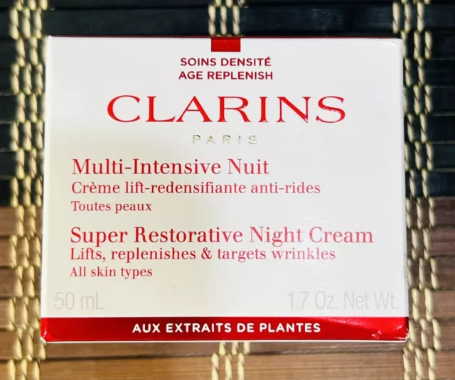 Crema de Noche Clarins Super Restauradora 1.7oz/50ml Nueva Con Caja