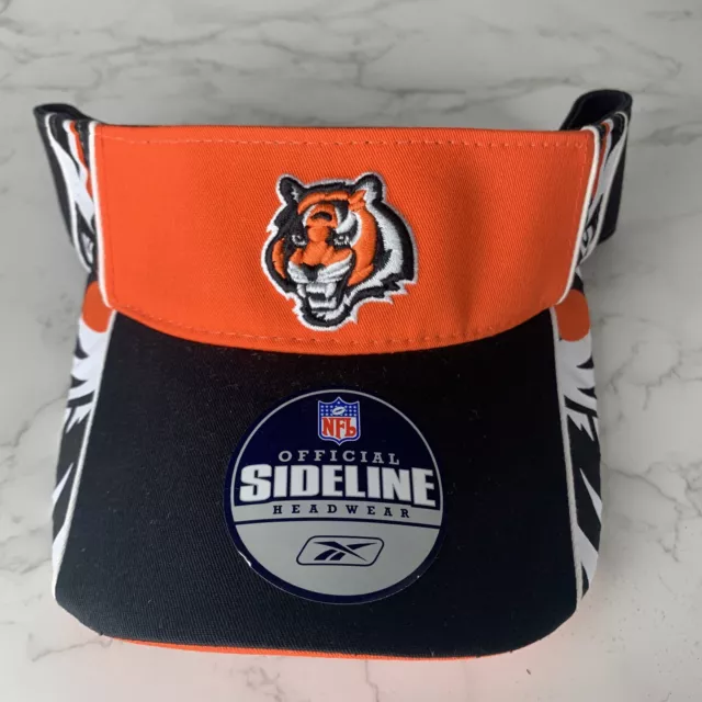 NOS VTG Cincinnati Bengals NFL Reebok Authentic Sideline Official Sun Visor Hat