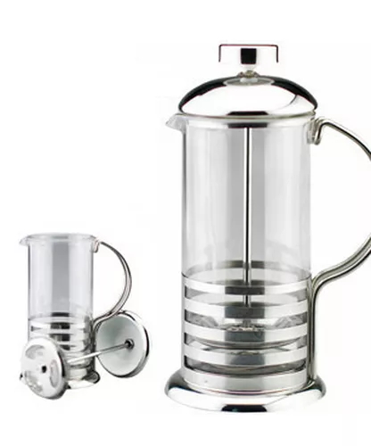 800ml / 8-cup Stainless Steel Glass Cafetiere French Filter Coffee Press Plunger