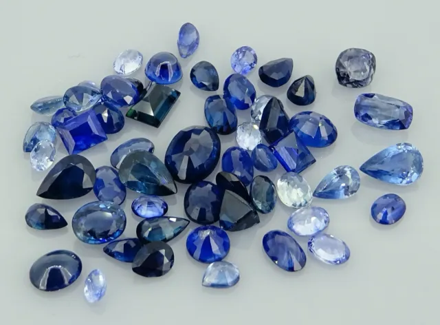 mixed lot of natural blue sapphires 16.03ct natural loose gemstones