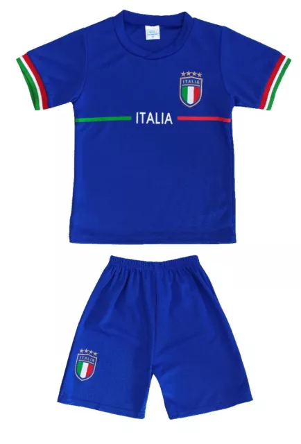 Jungen Trikot Shorts Fan Set Italia Italy Sporthose *NEU* JS178a