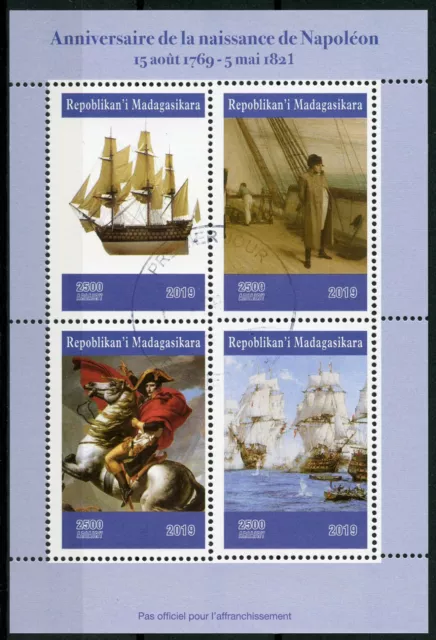 Madagascar 2019 CTO Napoleon 4v M/S Boats Ships Historical Figures People Stamps