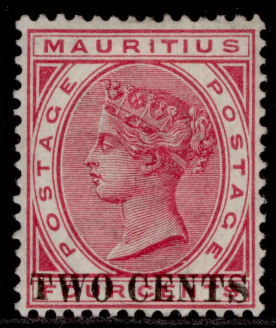 MAURITIUS QV SG118, 2c on 4c carmine, M MINT.