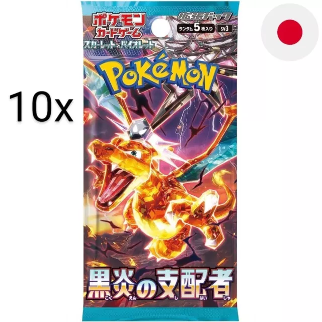 10x Pokémon Sv3 Ruler of the Black Flame Booster - Neu - OVP