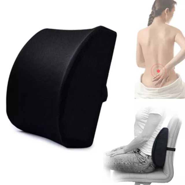 Memory Foam Lumbar Support Cushion for Home Office Car Seat Back Chair Pillow