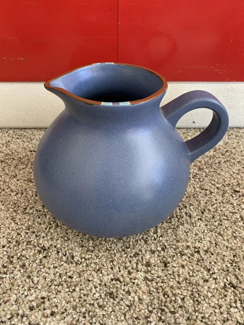 VTG Dansk Sky BLUE MESA PATTERN POTTERY Water Pitcher MADE IN PORTUGAL 48 OZ