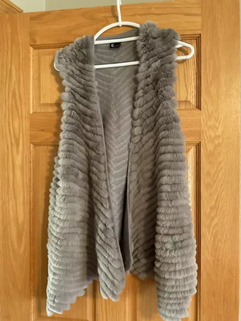 rabbit fur vest medium womens