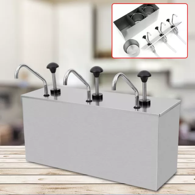 Edelstahl Saucenspender Ketchup Spender Pump Soßenspender Dispenser 4L*3/4L