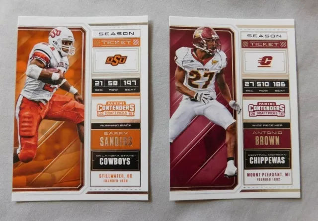 2018 Panini Contenders Draft Picks Football Card Pick one