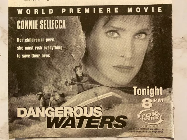 Dangerous Waters, Connie Sellecca, Half Page Vintage TV Guide Ad