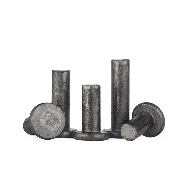M3 M4 Iron Flat head Rivet Natural Color Solid Knocking Rivets GB109 3mm-50mm