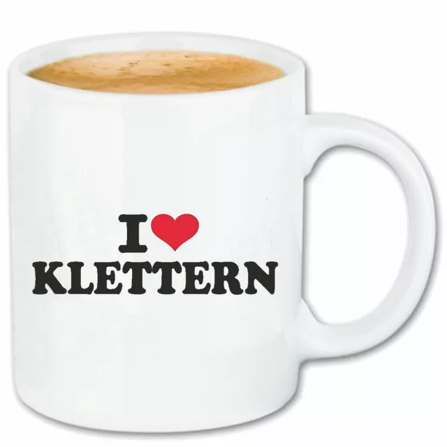 Kaffeetasse I LOVE KLETTERN - BERGSTEIGER - KLETTERHALLE - KLETTERGERÜST - KLETT