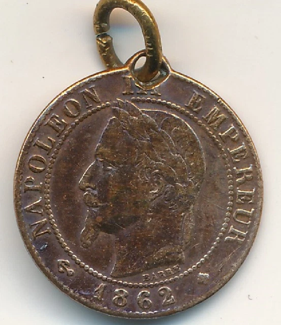 Pièce Commémorative Napoléon III 1862 – Plaqué Or, Reproduction Décorative, Pour Collectionneur, Recto/verso Différent