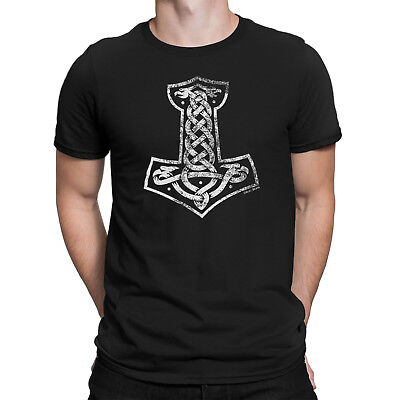 Thors Hammer Masculino orgânico Viking T-shirt Mjolnir Ii Símbolo Deus Do Trovão Thor