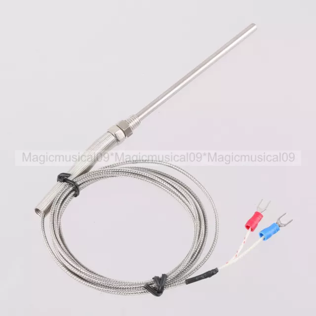 2M High Temperature 0~400 Degree Thermocouple K type 100mm Probe Sensors